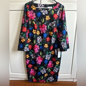 Calvin Klein Shift Dress with Multicolor 🌺🌸🌼 Floral Pattern